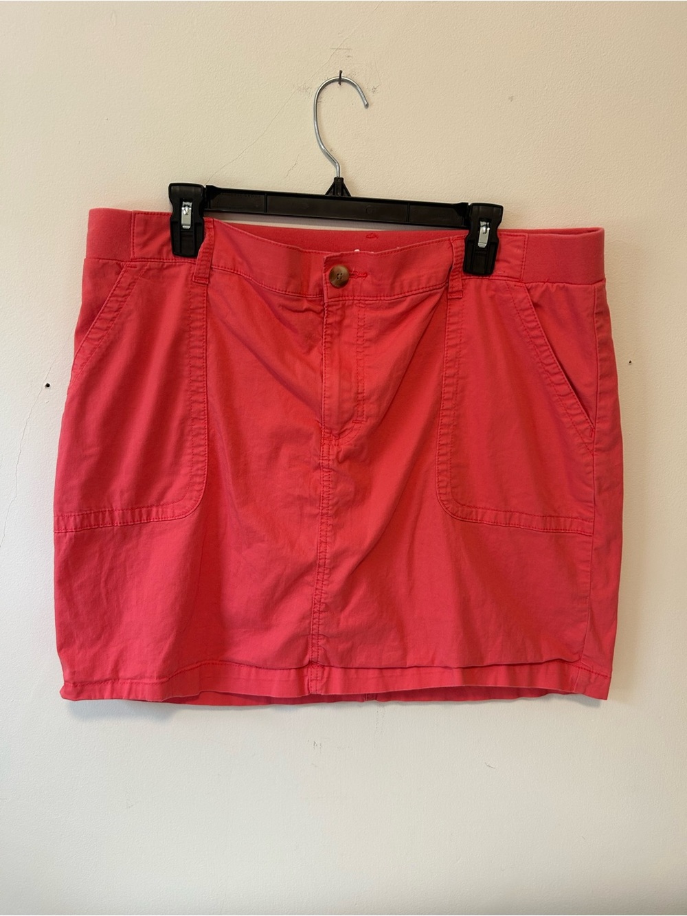 Lee Bright Coral Pink Women's Skort with Front Patch Pockets
